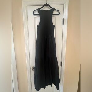 J crew black midi length dress
